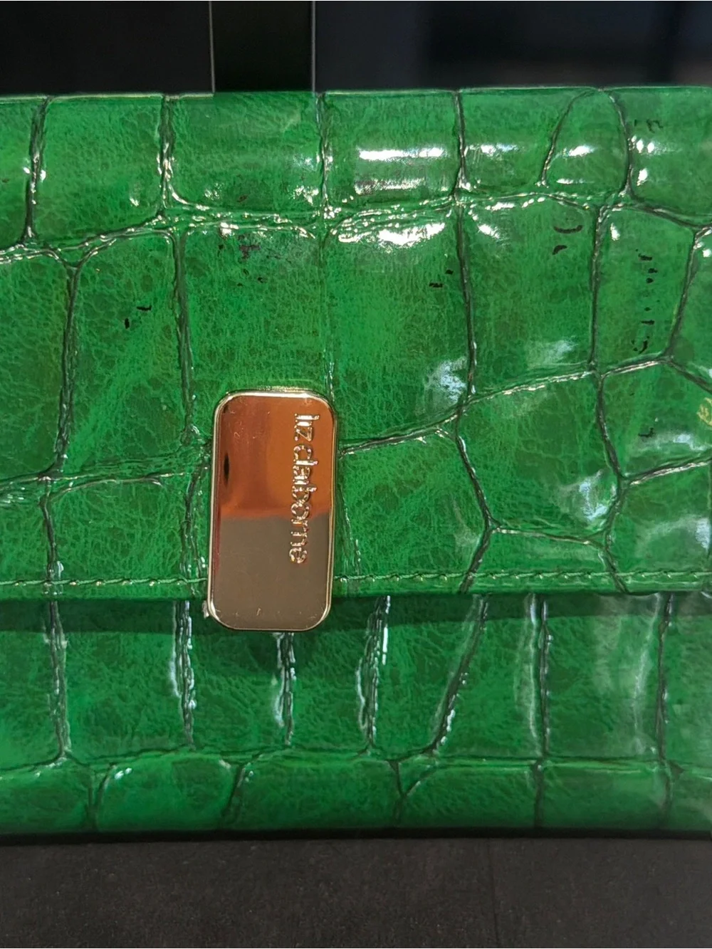 Kate Spade Green Croc-Embossed Leather Wallet